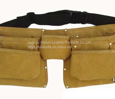 leather  framer's nail & tool bag with polyweb belt