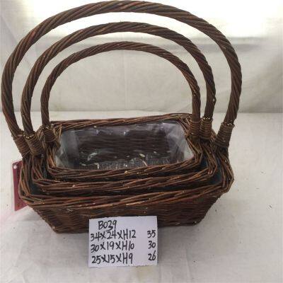 Arc Top Shape Wicker Basket For Gardening Cheap Empty Wicker 
