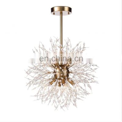 Creative Design Bedroom Nordic Style Dimmable Decorative Modern Snowflake Chandelier Crystal Light