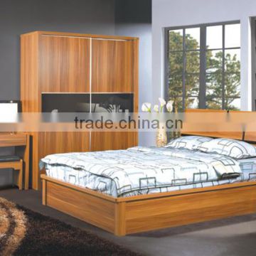 China manufacturer Solid teak wood bedroom furniture set with nightstand, bed and dressing table(SZ-BFA8001)