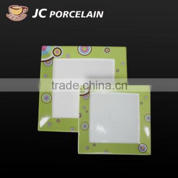 wholesale super white square shape porcelain plate