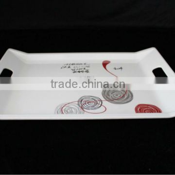 18.5 inch two-handled rectangular melamine tray