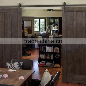Rural style sliding stile barn doors for study space