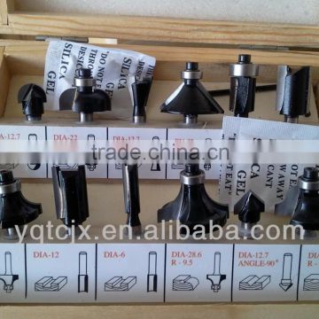 TC-012B DIY Market Hand Tool Parts 12PCS TCT Router Bit Set For Wood Cutting