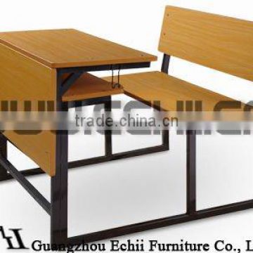 Connected student desk and chair/school furniture/school desk and chair