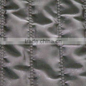 Waterproof stripe polyester embroidered thermal padding quilting fabric for clothing