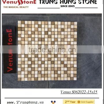 15*15 Muticolor Marble Mosaic Tiles Polished