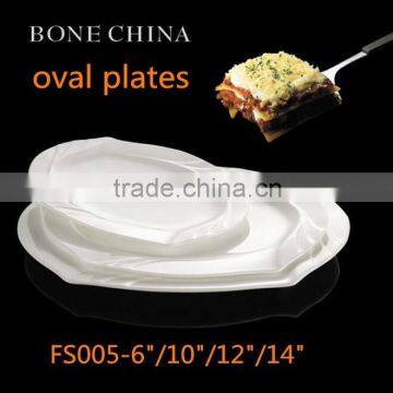 bone china porcelain dinner plates 6" 10" 12" 14" ceramic oval plates