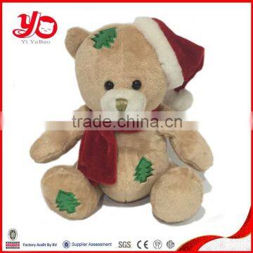20cm sitting plush brown toy teddy bear plush teddy bear with red scarf