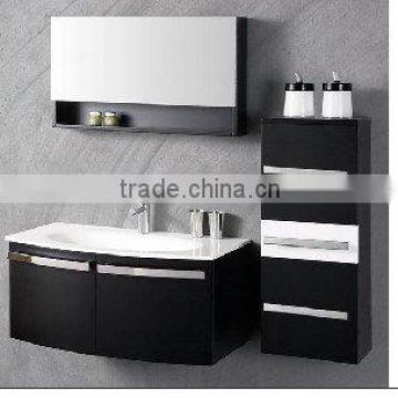 Modern style wall mounted bathroom furniture with side cabinet