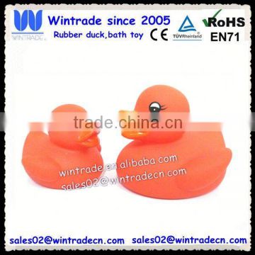 Bath floating rubber duck orange toy