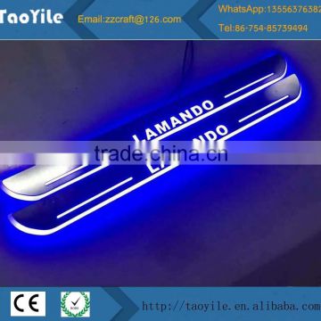 Factory diretly sale car colourful led door sill scuff plate auto led moving door scuff