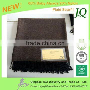 China Supplier Blended Fluffy Alpaca Plaid Throws