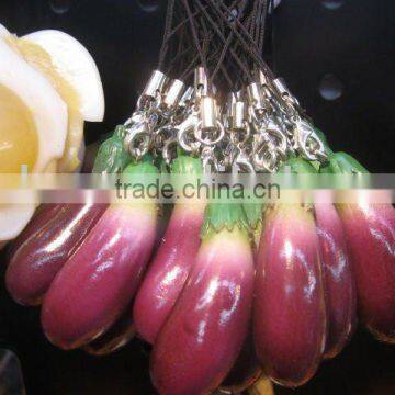 hot sale PVC egg-plant keychain,gift, novelty keychain