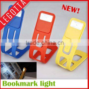 Plastic novelty design hot sale good quality power folding bookmark light