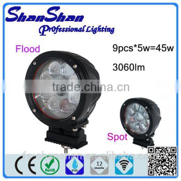 90w round led driving light off road light, intensity 45w led driving light ,led spot driving light