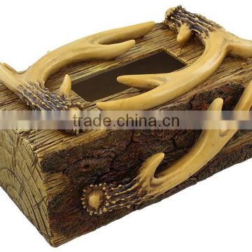 Personalized Handmade Painted Decorative Poly Resin Antler Tissue Box Cover Holder