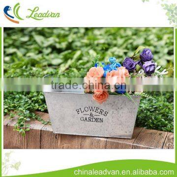 Wholesale high quality large round square galvanized metal flower pots and vases