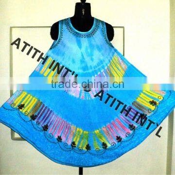 RAYON TIE DIE UMBRELLA DRESS