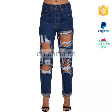 Wholesale Denim Hollow Out Sexy Ladies Jeans Pants