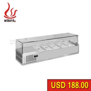Glass Counter-top Prep pizza work table chiller  in refrigeration equipment