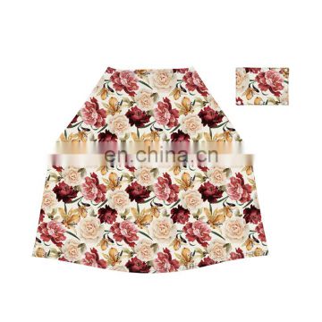 Car seat cover with flower pattern floral printing newborn sun block cover matching hat