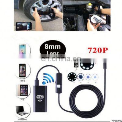 WiFi Endoscope 1M Cable Borescope 8.0mm Waterproof Camera Head Support Android I-P-A-D I-phone Surveillance Video Inspection