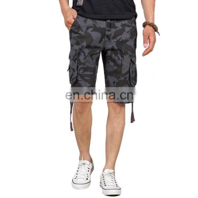 Wholesale Outdoor Loose Casual Multi Pocket Camo Cargo Beach Shorts for Men