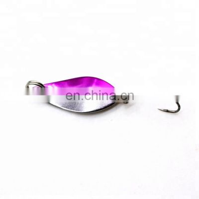 Free Samples Artificial Mini 2.5g metal fishing lure fishing spoon lure Trout Fishing