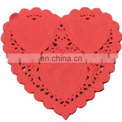 Top Selling Colorful Valentine Heart Shape Paper Lace Doily