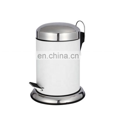 High quality powder coating pedal bin with toilet brush 2 pieces bathroom accessories for home use with soft closing function