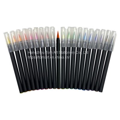 2023 Manufacture promotion stationery chest mildliner watercolour calligraphy 12 18 20 water color brush pen sets with low MOQ