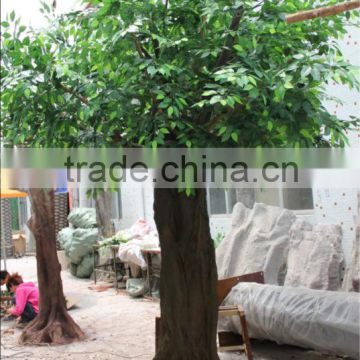 best decorative artificial green banyan ficus tree fake green wooden tree on sale