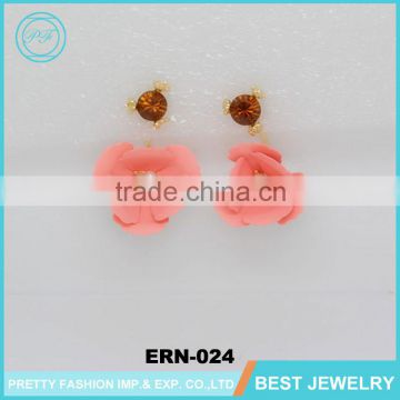 Ceramic Daisy Plastic Rose Flower Stud Earring
