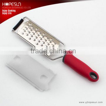 High grade flat stainless steel fine grater with red handle