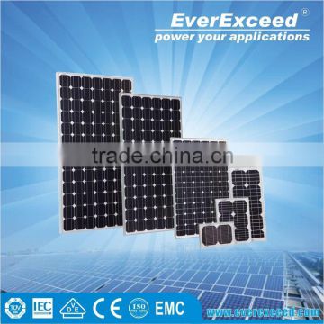 EverExceed 156*156mm Monocrystalline Solar Panel with TUV/VDE/CE/IEC Certificates