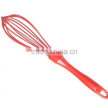 food grade silicone whisk dry food mixer with PP color handle