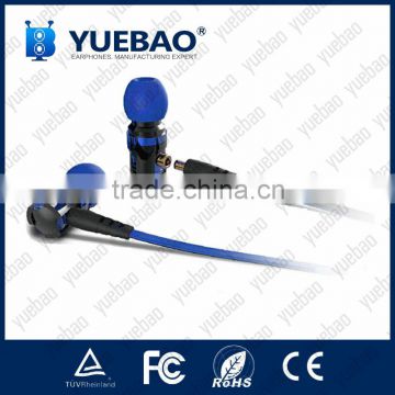 Unique Metal Earphone with replacement flat Cable for mobile