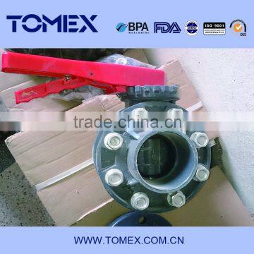 2015 China supplier manufacturing upvc dn50 butterfly valve with two flanges