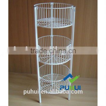 3 tier collapsible round wire retail display with universal purpose