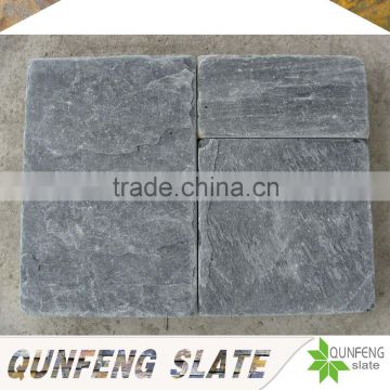 popular cut-to-size stone form natural black culture stone slate floor tile tumbled stone