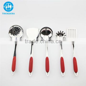 Red handle utensils made of stainless steel