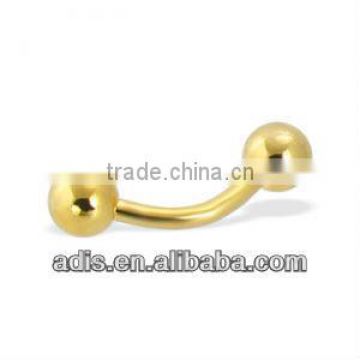G23 titanium gold body jewelry,banana ring,eyebrow ring