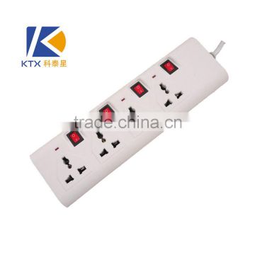 White Color 4 Gang Universal Power Extension Socket