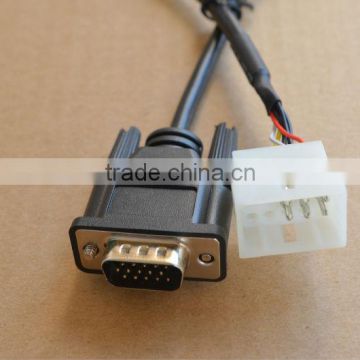 HD15 Male to molex 02-06-2103 VGA connector cable assembly with Resistor molded in DB15 Side