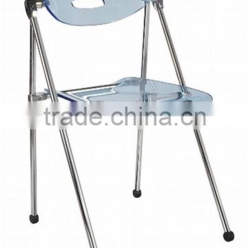 Metal Frame Acrylic Folding Chair for Dining Room