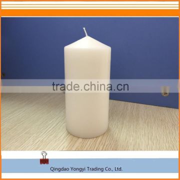 white church candle for religious use; paraffin wax candle