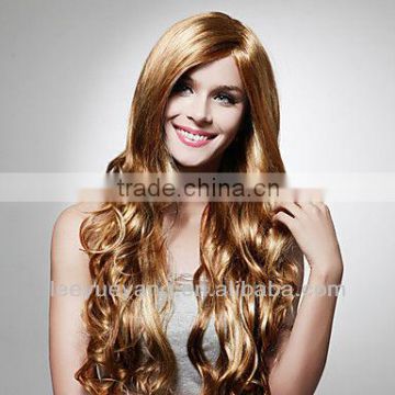 Capless Extra Long High-end Synthetic Golden Brown Curly Hair Wig