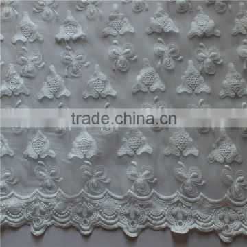 fancy flower pattern embroidery chemical organza fabric/ floral lace fabric
