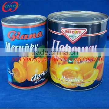 Canned apricots halves 3100ml brands